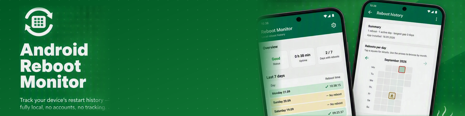 Android Reboot Monitor – track uptime, reboot history and device stability